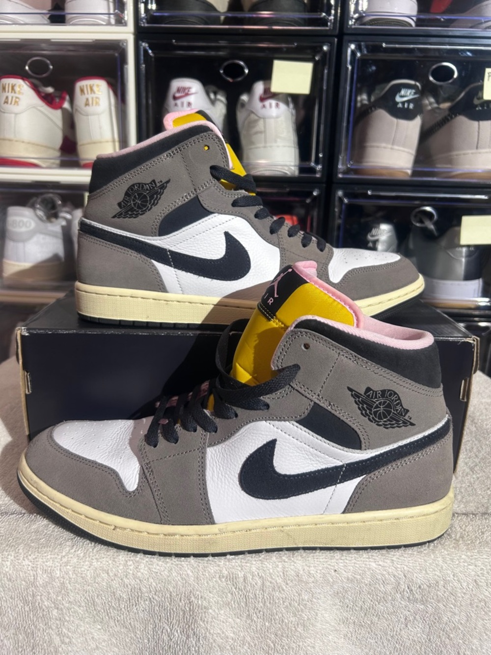 the Air Jordan 1 Mid SE in the "Cave Stone" # HQ2011-100 No Box